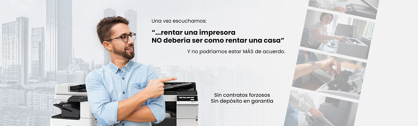 hombre diciendo que rentar una impresora es facil en dayton solutions