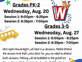 K-2 Open House is tomorrow! See important details below for 3-5 Open House!