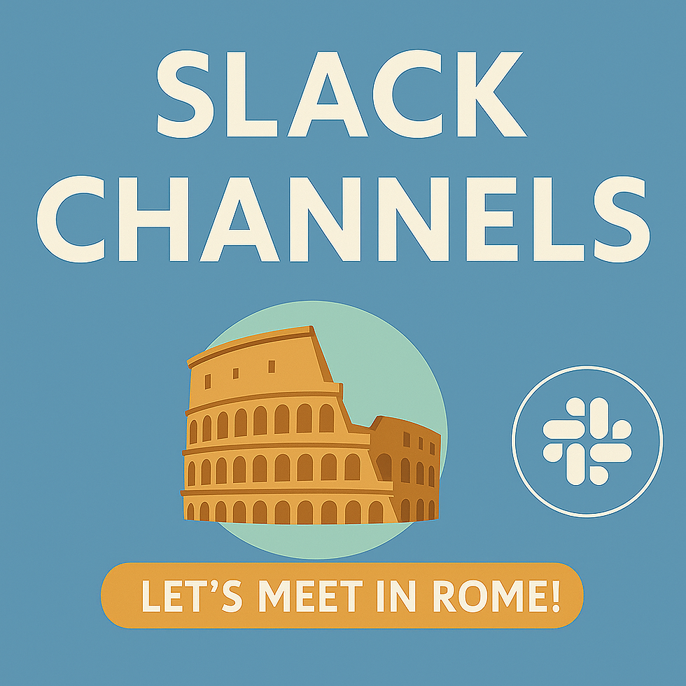Slack channel's cover for Let's Meet in Rome
