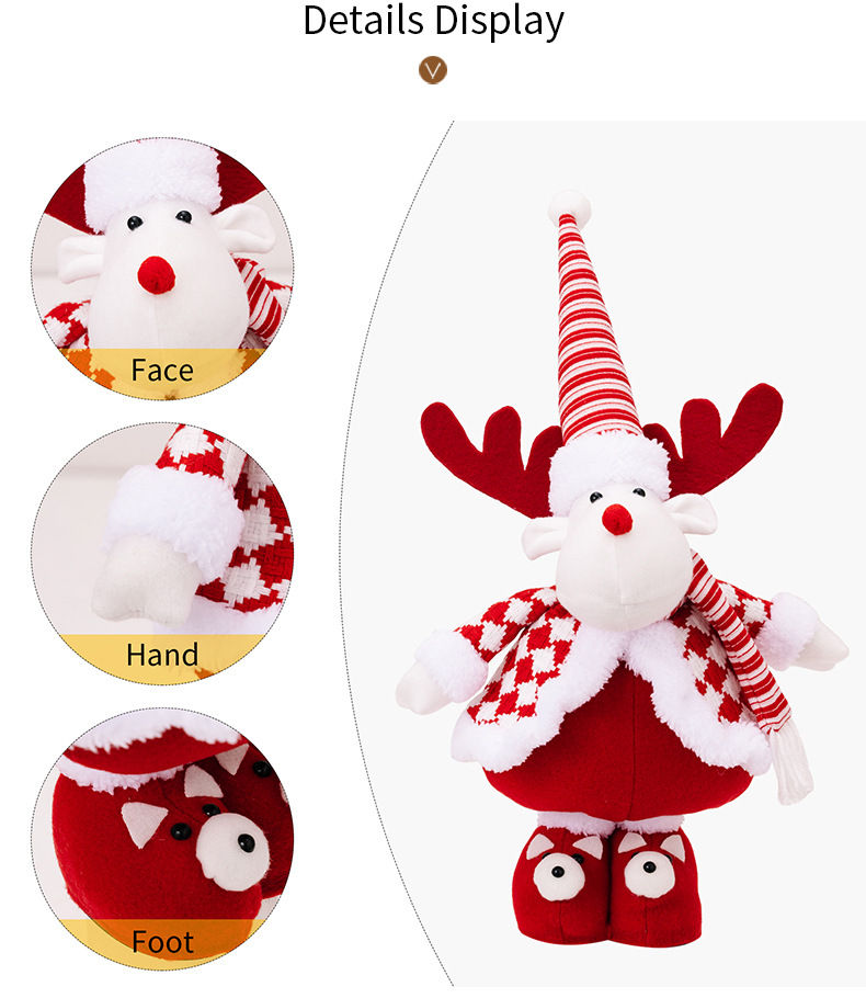 Thumbnail: Red & White Christmas Reindeer Telescopic Figurine