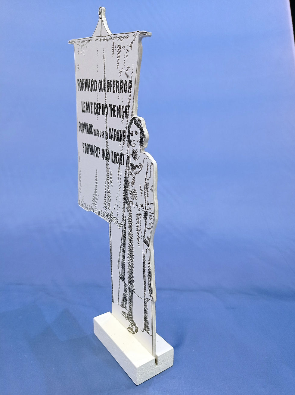 Thumbnail: objet déco dessin d'une suffragette manifestant