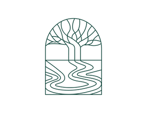 Nook Bistro emblem featuring a minimalist tree design within an arched frame, symbolising growth and nature.