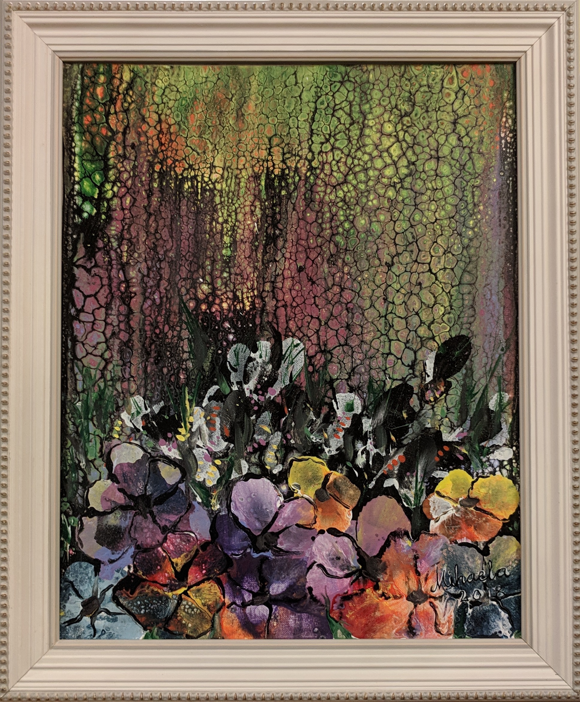 Shaded light on assortment of flowers