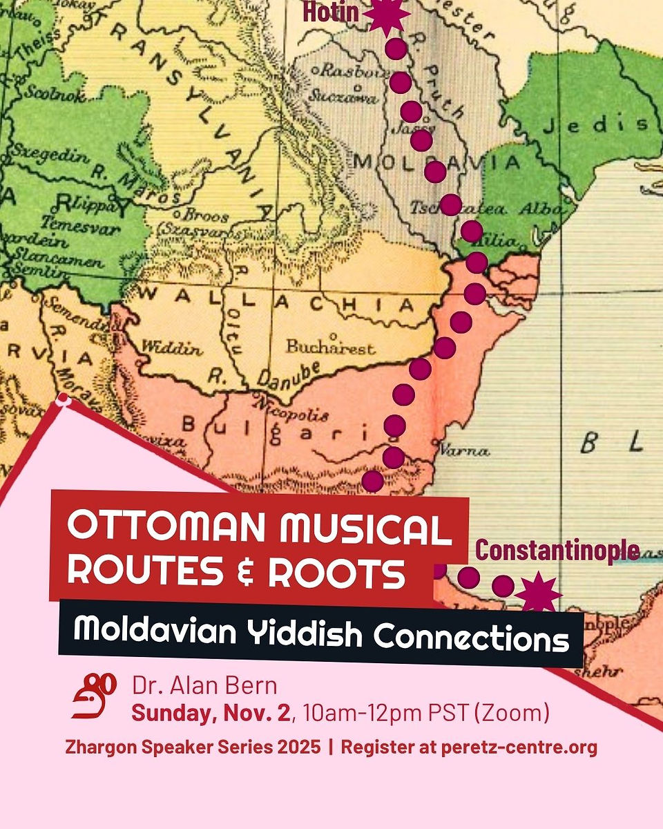 "Ottoman Musical Routes & Roots: Moldovian Yiddish Connections" online talk with Dr. Alan Bern