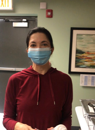 Rebecca Cheeks (yep, she's smiling behind the mask!)