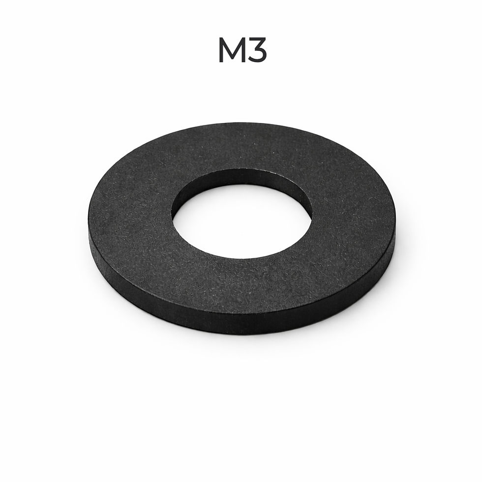 M3 Black Nylon Flat Washer Plastic Washer Pack of 25 | enginear.in