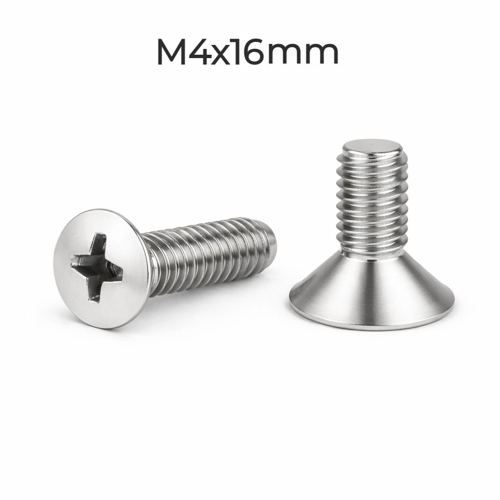 M4 x 16 mm SS304 Countersunk Machine Screw Pack of 25 | enginear.in