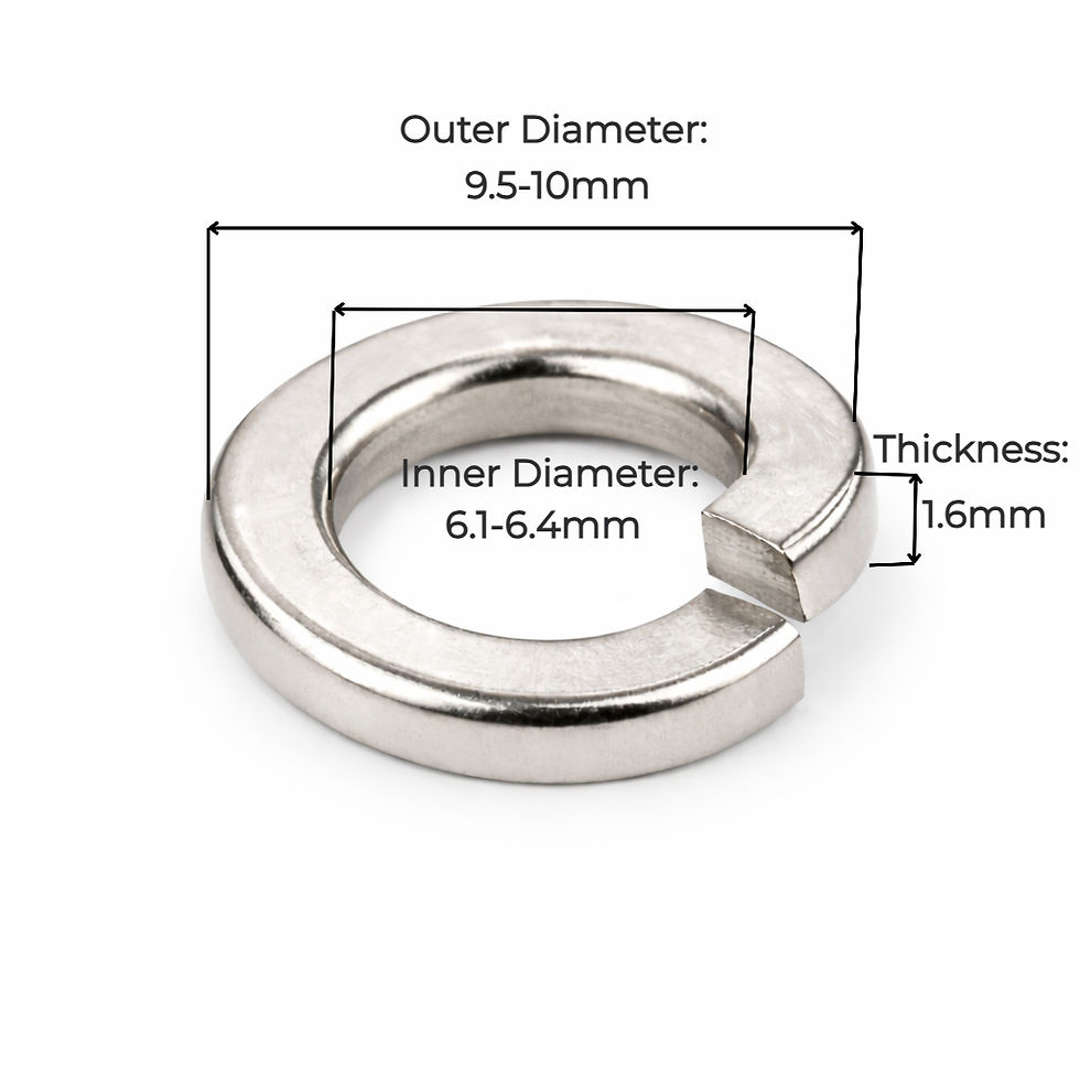 M6 SS304 Stainless Steel Spring Washer Split Lock Washer Dimension Diagram | enginear.in