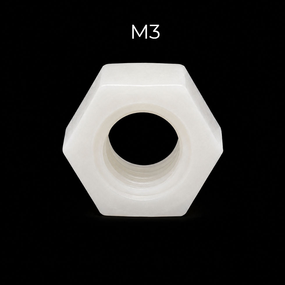 M3 White Nylon Hex Nut Plastic Threaded Nut | enginear.in