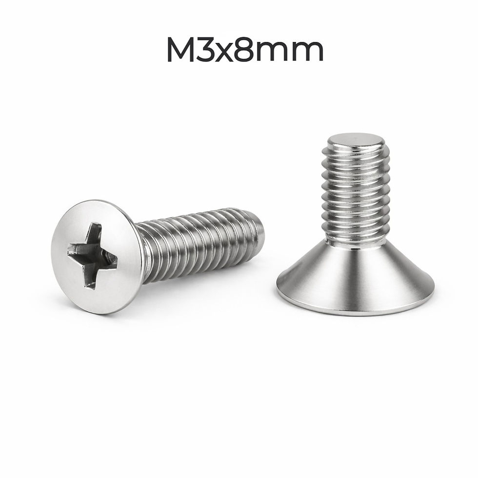 Thumbnail: M3x8 mm SS304 Stainless Steel Phillips Countersunk Machine Screw | enginear.in