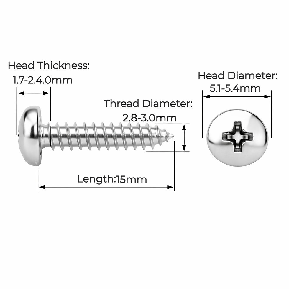 #4 x 15 mm SS304 Pan Head Self Tapping Screw Pointed End Pack of 25 | enginear.in