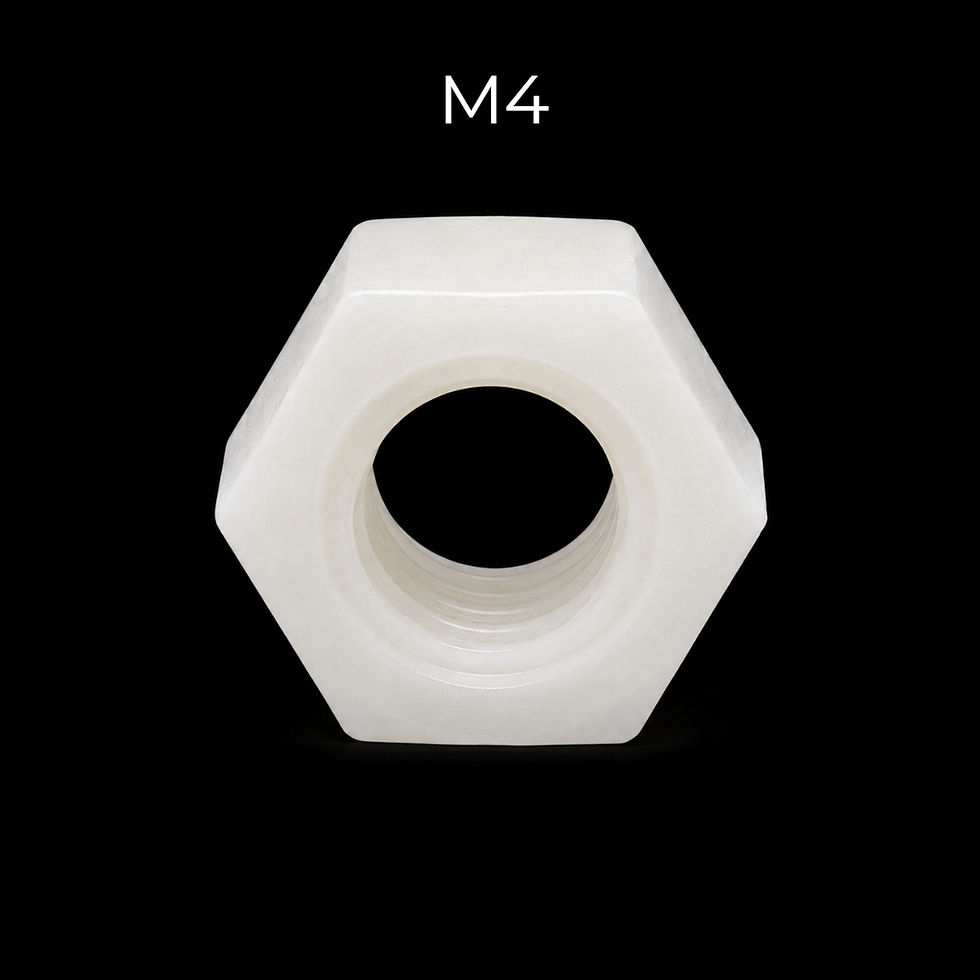 M4 White Nylon Hex Nut Plastic Threaded Nut | enginear.in