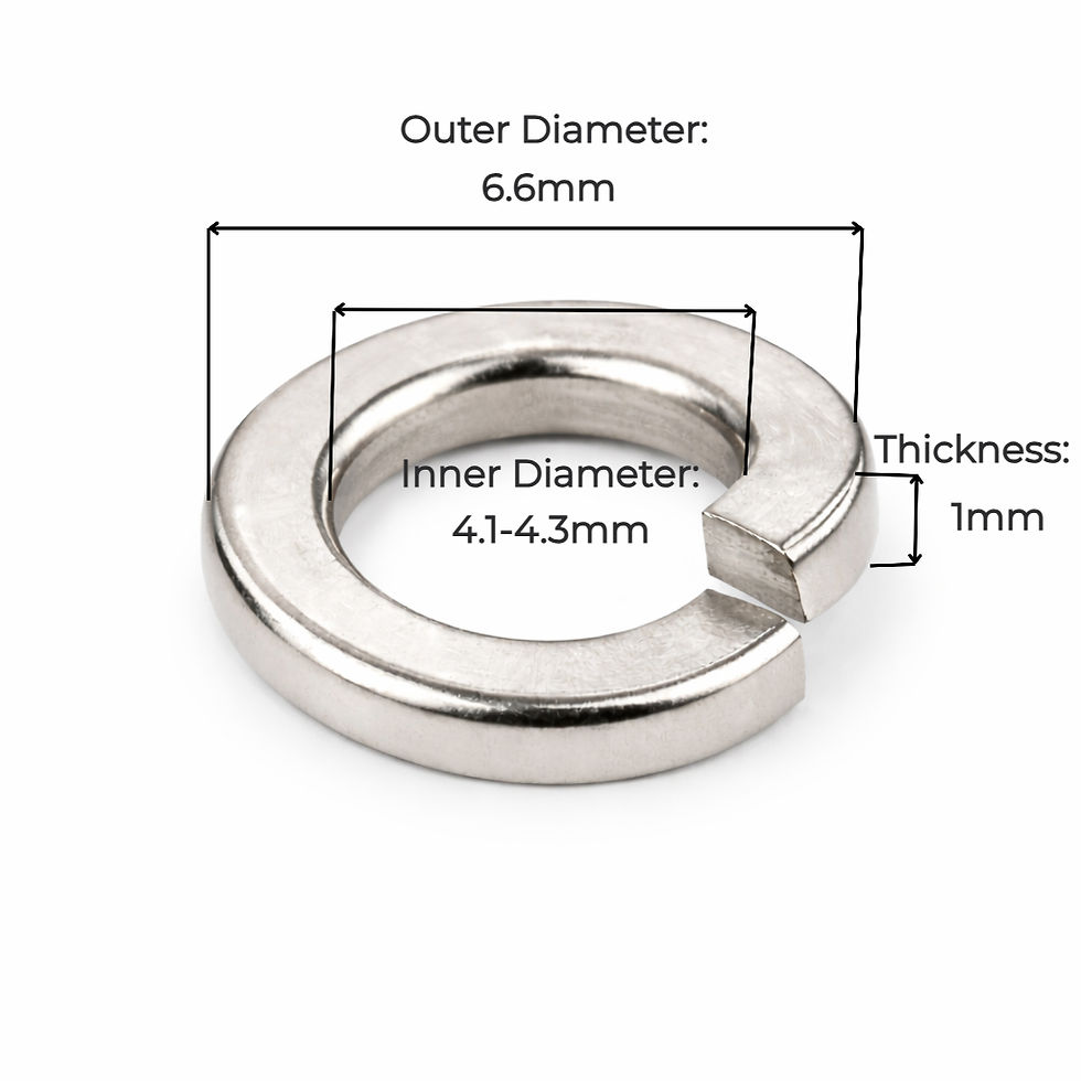 M4 SS304 Stainless Steel Spring Washer Split Lock Washer Dimension Diagram | enginear.in