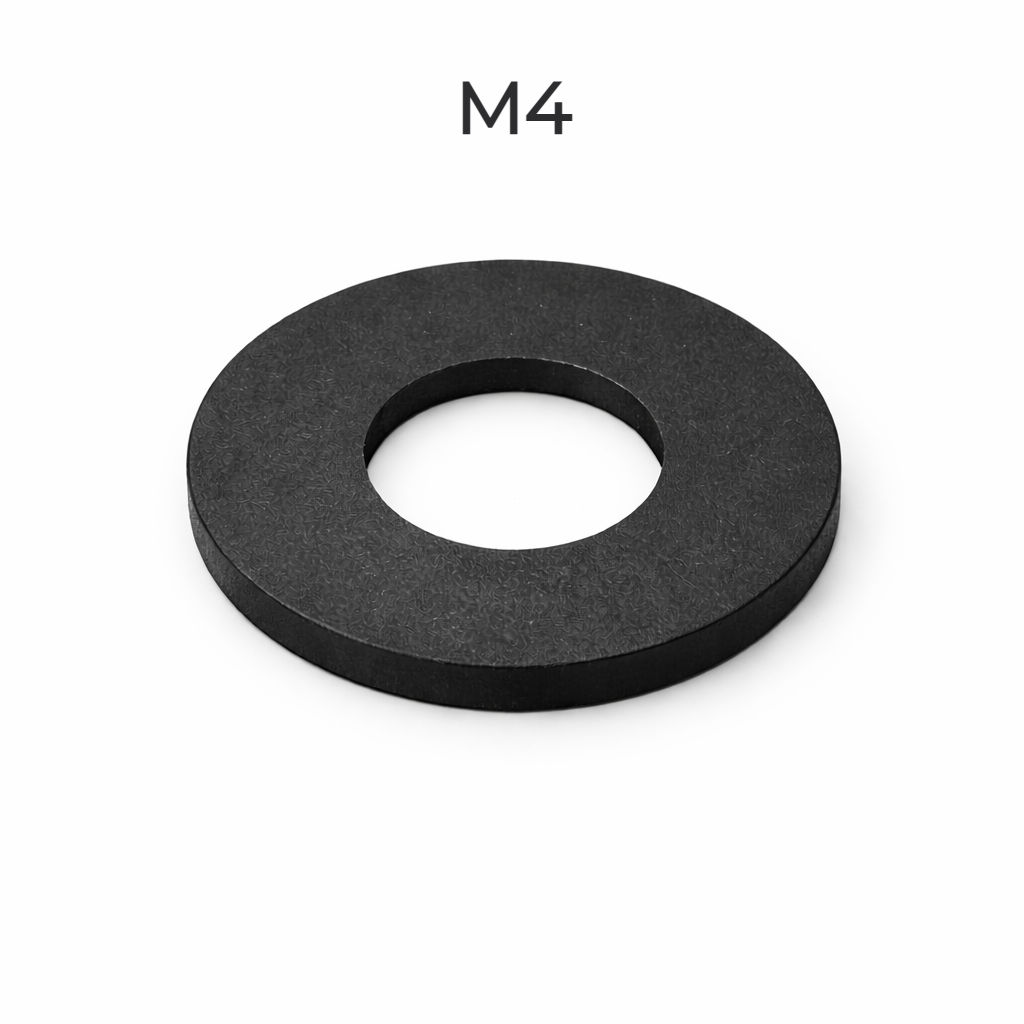 M4 Black Nylon Flat Washer Plastic Washer Pack of 25 | enginear.in