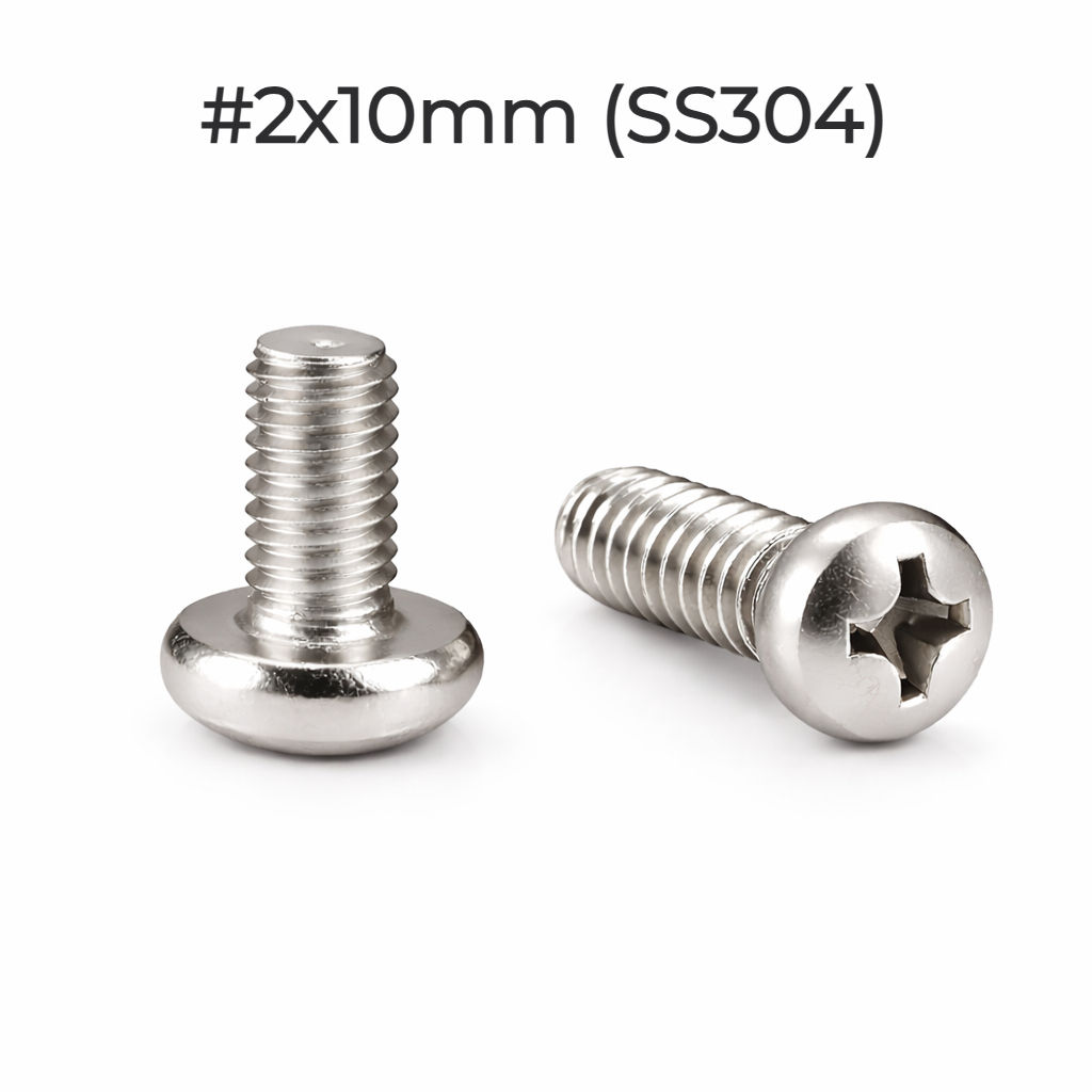 #2 x 10 mm SS304 Pan Head Self Tapping Screw Flat End Pack of 25