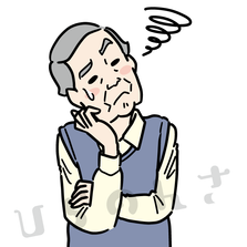 困る高齢男性のイラスト