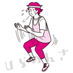 スクワットをする男性のイラスト