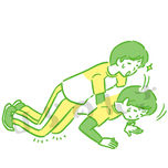 膝をついて腕立て伏せする女性イラスト