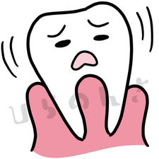 グラグラする歯のイラスト