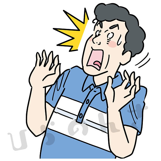 驚く中年男性のイラスト