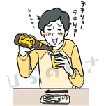 ビールを飲む男性のイラスト