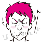 目をつむる男性のイラスト