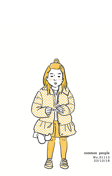 街で見かけた人物の全身イラスト。年代のの、性別。