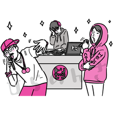 ラップをする人たちのイラスト