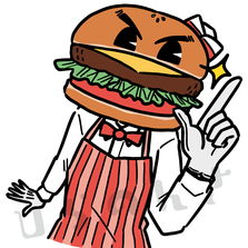 ハンバーガーのキャラクターのイラスト