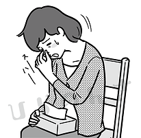 鼻血の止め方のイラスト