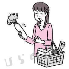 買い物をするお母さんのイラスト