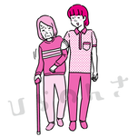 介護の間違った方法のイラスト