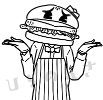 ハンバーガーのキャラクターのイラスト