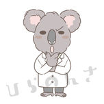 考えているコアラの医者のイラスト