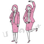 社労士の女性のポーズ違いイラスト
