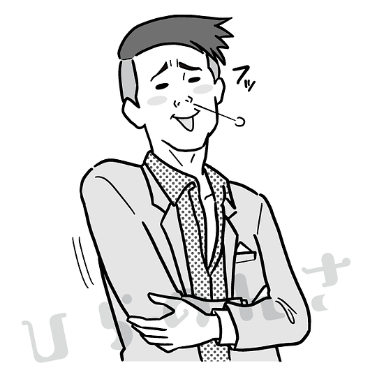 嘲笑う男性のイラスト