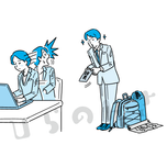 突然辞表をだす部下と驚く女性上司のイラスト