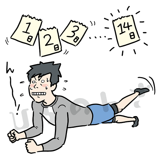 筋トレをする男性のイラスト