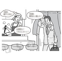 居酒屋に通う中年男性のイラスト