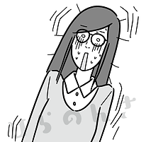 ガーンとなった女性のイラスト