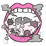 口の中のバイキンのイラスト