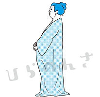 大柄女性の立ち姿のイラスト