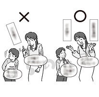 親子の良い会話と悪い会話の例を示すイラスト