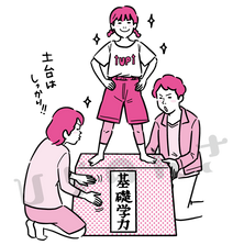 子供の基礎を作る家族のイラスト