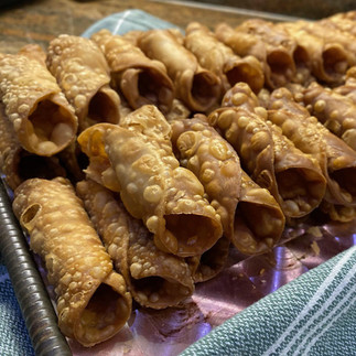 Freshly made cannoli shells