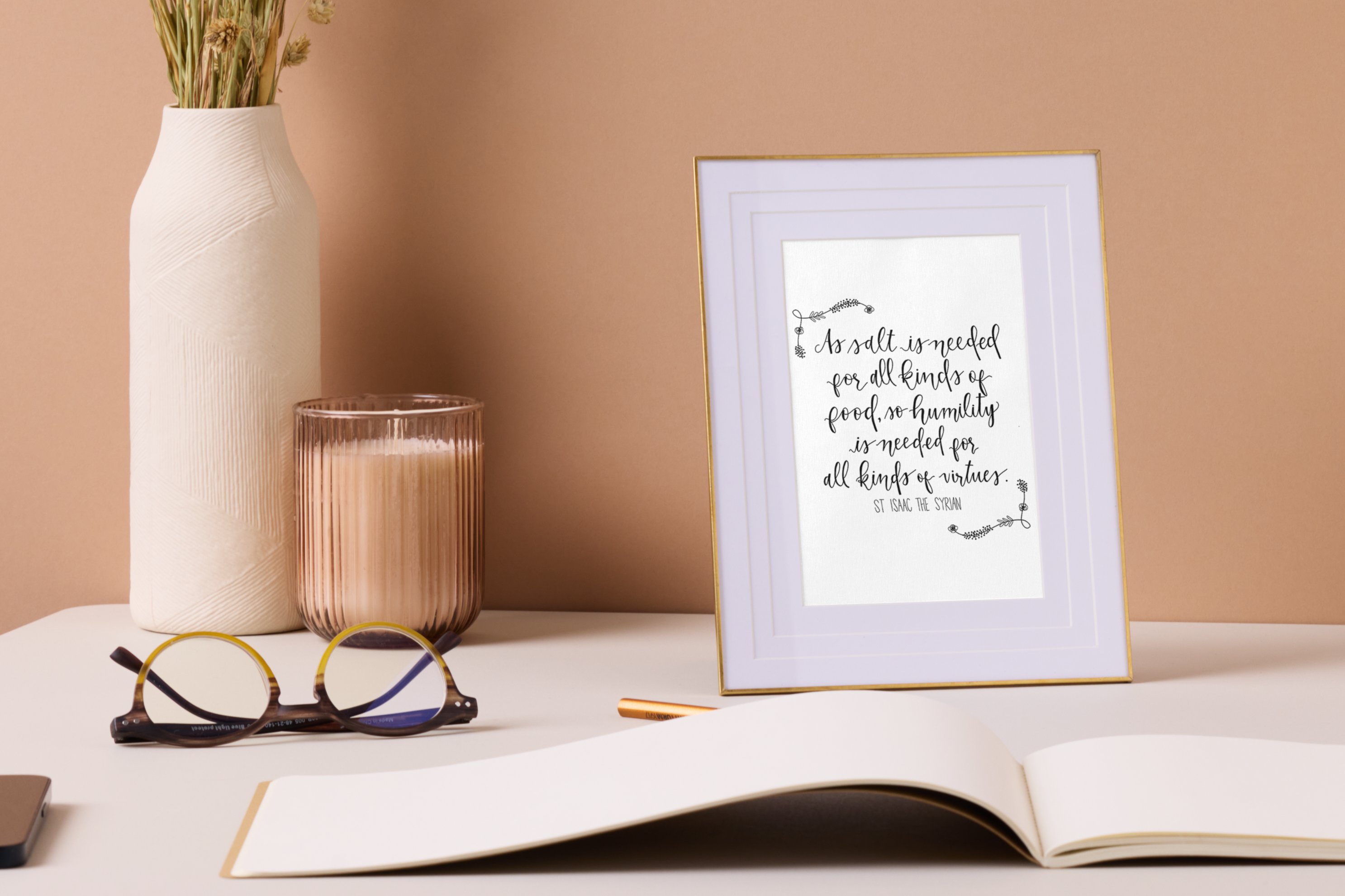 St. Isaac the Syrian Hand-Drawn Quote