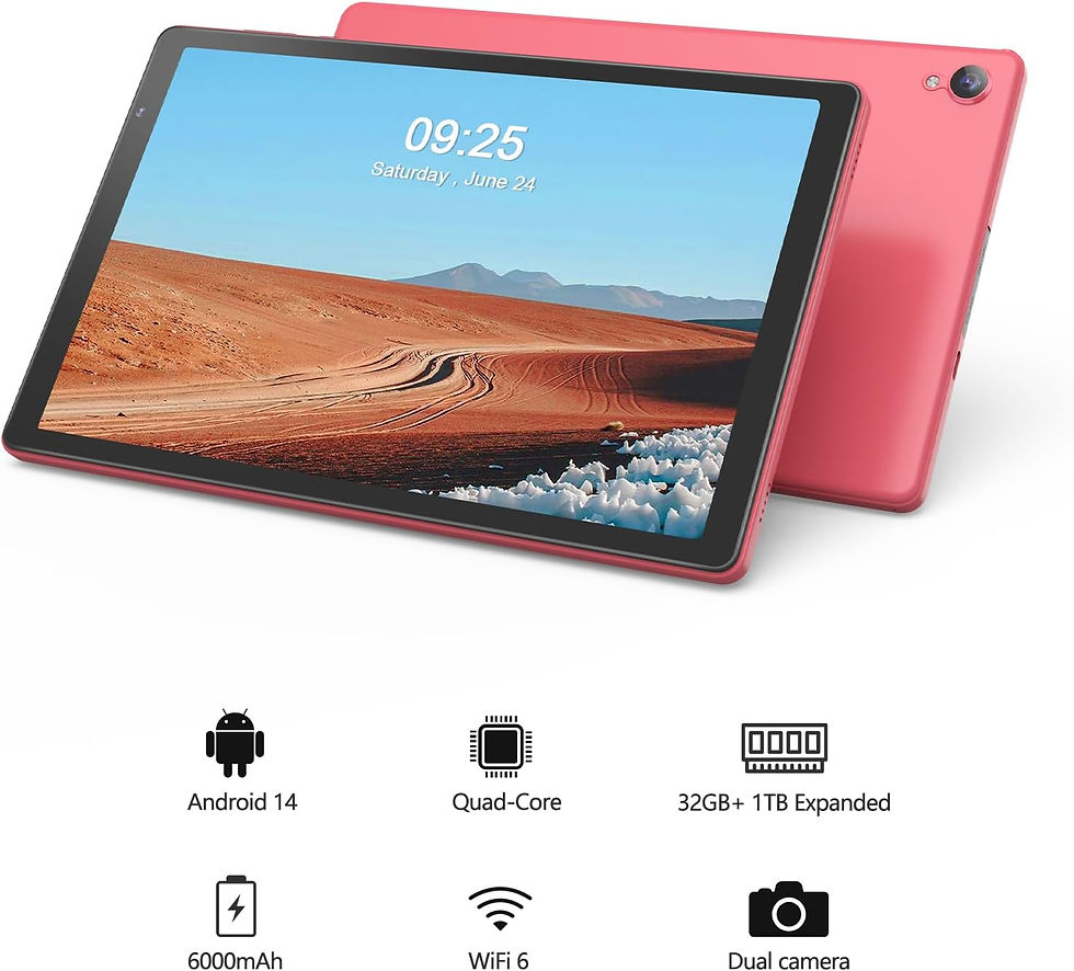 Thumbnail: 10.1-inch Kids Tablet Android 14 32GB Pink