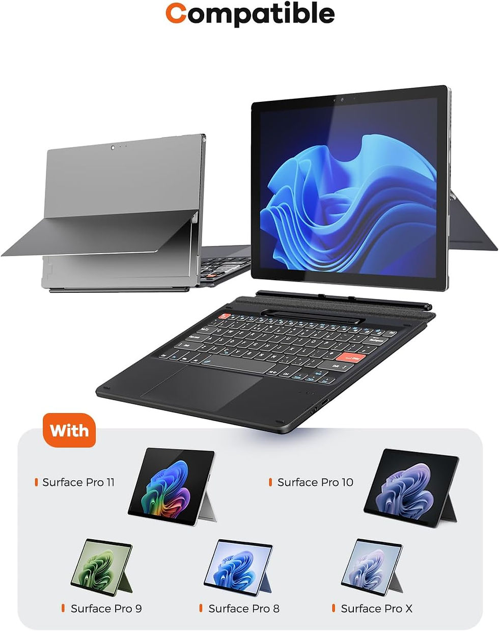 Thumbnail: Surface Pro Bluetooth Keyboard | 8 - 11 Gen