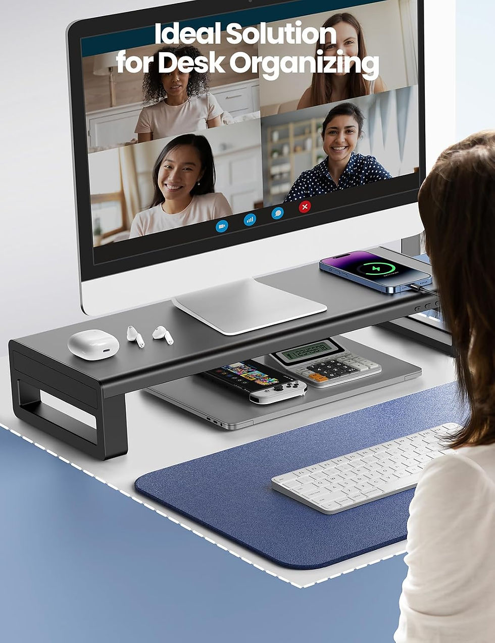 Thumbnail: Laptop | PC Monitor Stand Riser | 4 x USB Ports