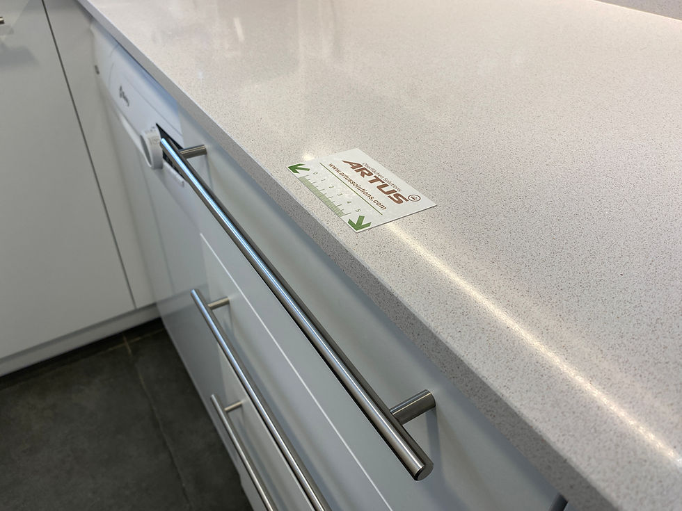 Breakage of a Silestone countertop before repair